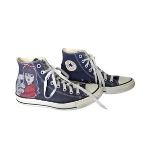 Custom Converse Chuck Taylor All Star High Top Shoes‎ Hand Painted Rosie Sz 8.5